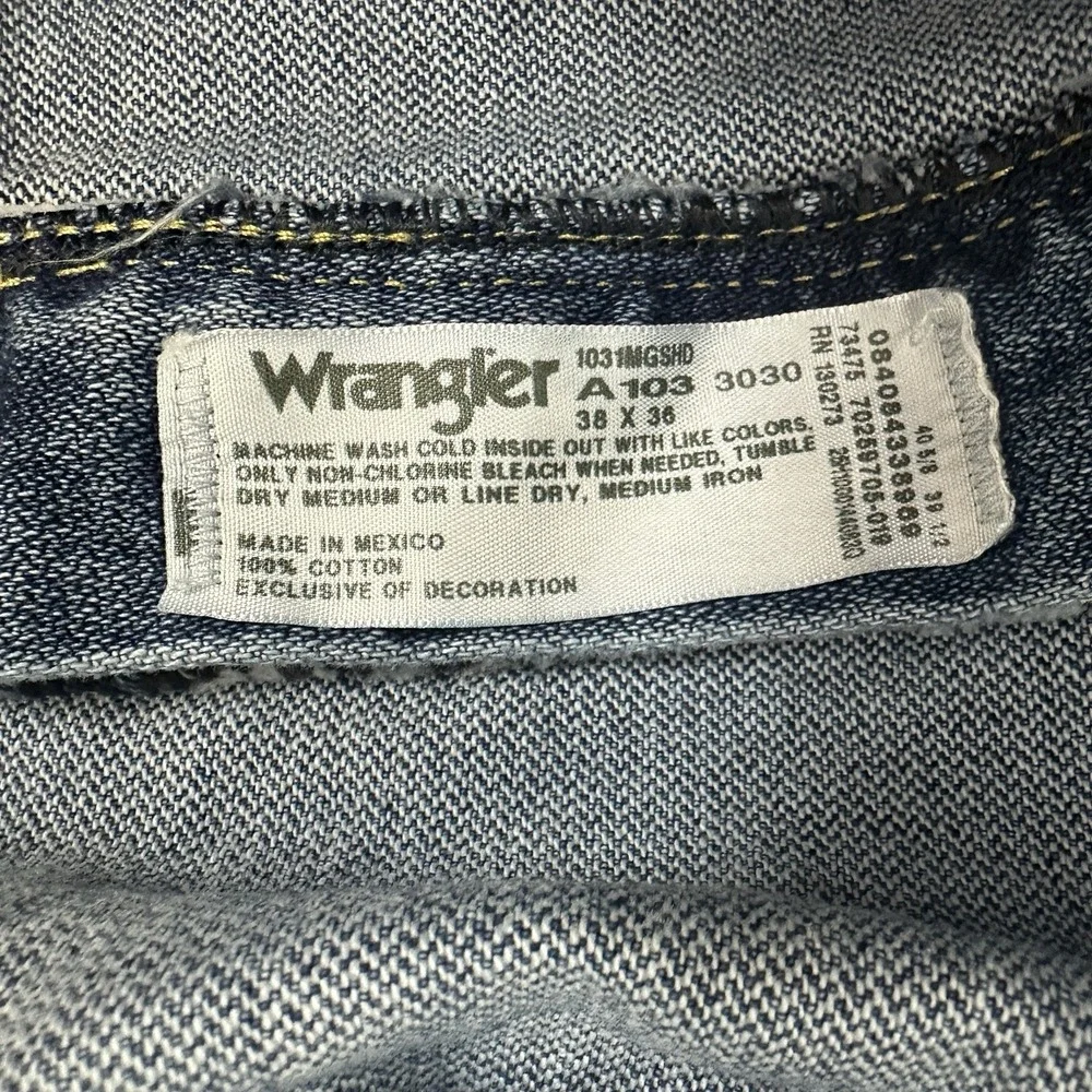 Wrangler 38x36 George Strait Cowboy Cut Jeans Blue Straight Leg 13MGSHD